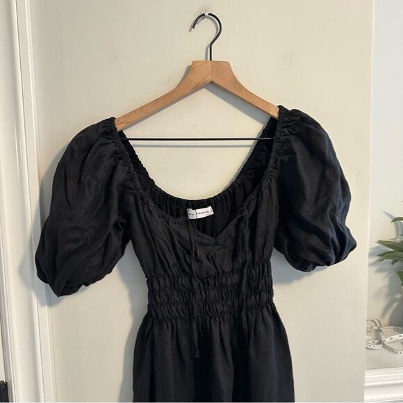 Tuckernuck Faithfull The Brand Black Linen Black Puff Sleeve Maxi Dress 4 - Picture 14 of 14